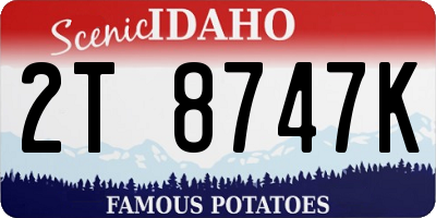 ID license plate 2T8747K