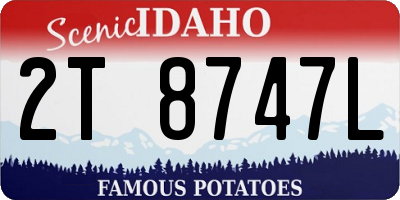 ID license plate 2T8747L