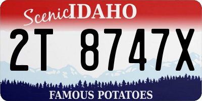 ID license plate 2T8747X