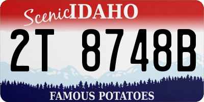 ID license plate 2T8748B