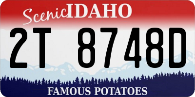 ID license plate 2T8748D