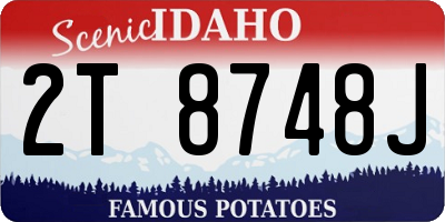 ID license plate 2T8748J