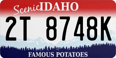 ID license plate 2T8748K