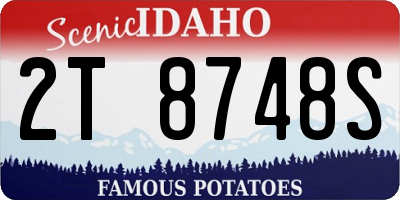 ID license plate 2T8748S