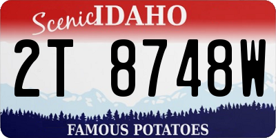 ID license plate 2T8748W