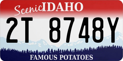 ID license plate 2T8748Y