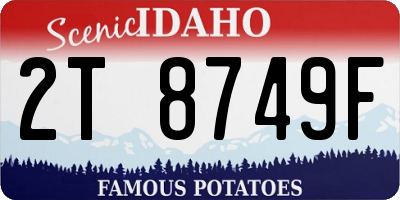 ID license plate 2T8749F