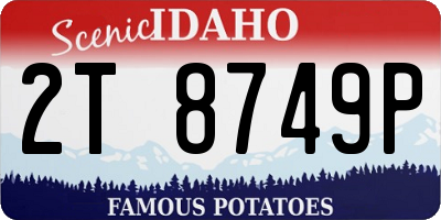 ID license plate 2T8749P