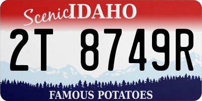 ID license plate 2T8749R