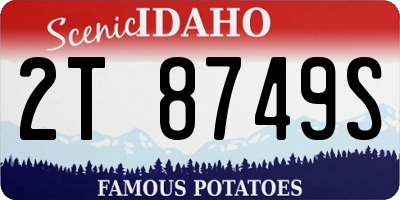 ID license plate 2T8749S
