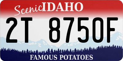 ID license plate 2T8750F