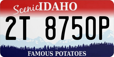 ID license plate 2T8750P