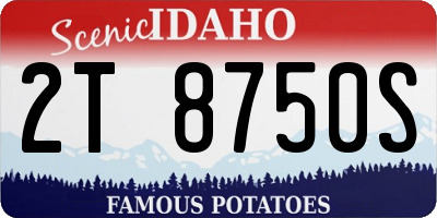 ID license plate 2T8750S