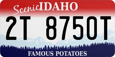 ID license plate 2T8750T