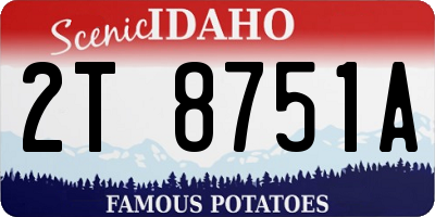 ID license plate 2T8751A