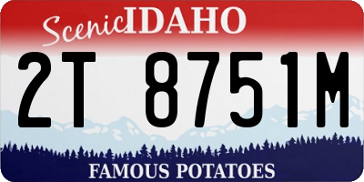 ID license plate 2T8751M