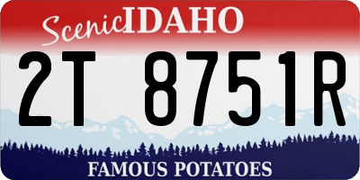 ID license plate 2T8751R