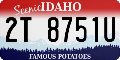 ID license plate 2T8751U