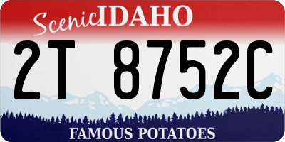 ID license plate 2T8752C