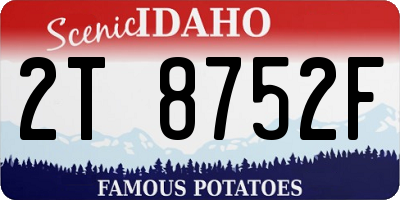 ID license plate 2T8752F