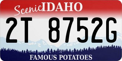 ID license plate 2T8752G