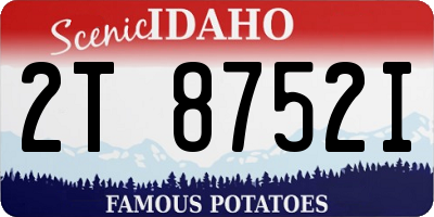 ID license plate 2T8752I