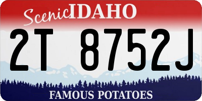 ID license plate 2T8752J