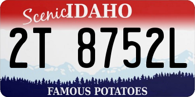 ID license plate 2T8752L