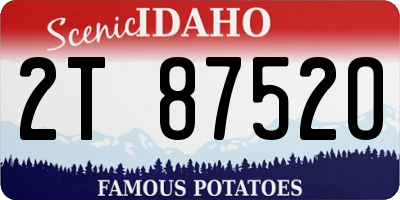 ID license plate 2T8752O