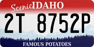 ID license plate 2T8752P