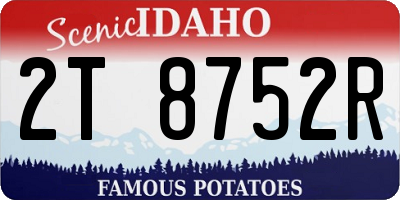 ID license plate 2T8752R