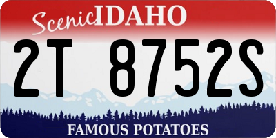 ID license plate 2T8752S
