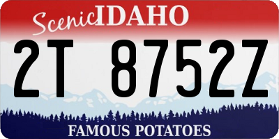 ID license plate 2T8752Z