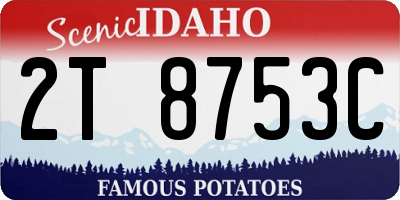 ID license plate 2T8753C