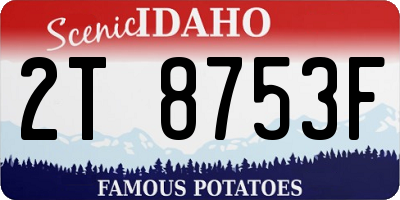 ID license plate 2T8753F