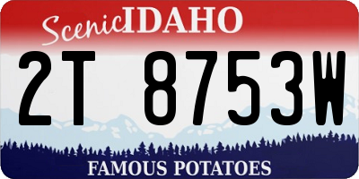 ID license plate 2T8753W