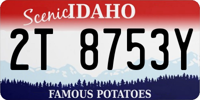 ID license plate 2T8753Y