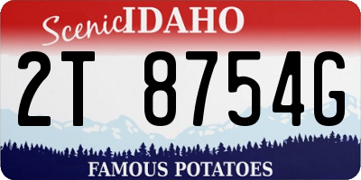 ID license plate 2T8754G