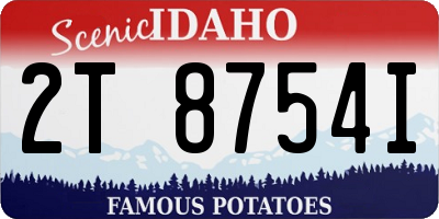 ID license plate 2T8754I