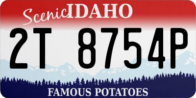 ID license plate 2T8754P