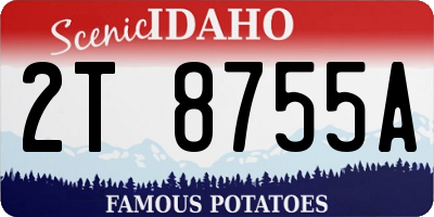 ID license plate 2T8755A