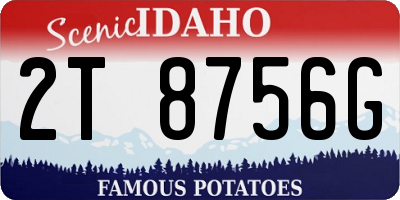 ID license plate 2T8756G