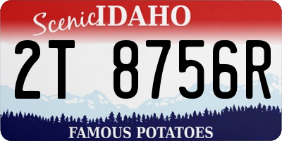 ID license plate 2T8756R