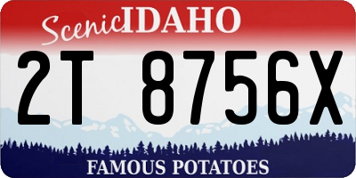 ID license plate 2T8756X