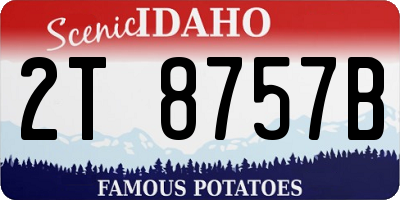 ID license plate 2T8757B