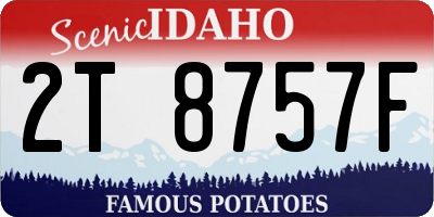 ID license plate 2T8757F