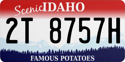 ID license plate 2T8757H