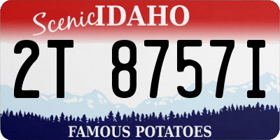 ID license plate 2T8757I
