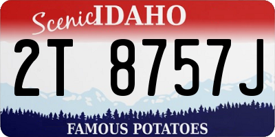 ID license plate 2T8757J