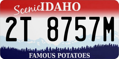 ID license plate 2T8757M